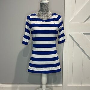 The Limited Blue and White Fitted Short Sleeve Shirt